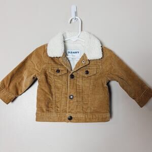Old Navy Baby Corduroy Sherpa Lined Winter Jacket Brown 6-12M Coat